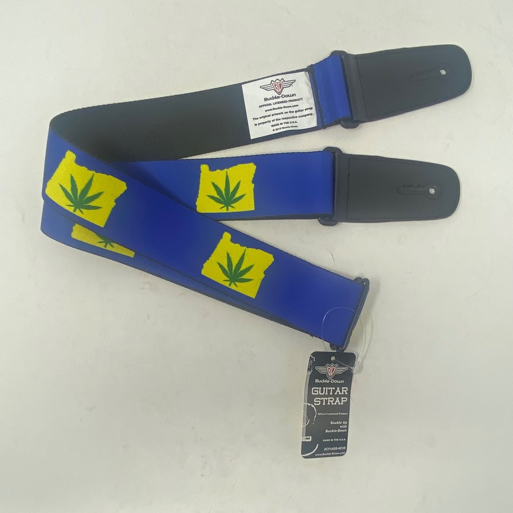 Buckle-Down Oregon Leaf Blue Guitar Strap GS-W31580 Made in USA New